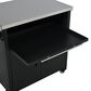 Hearth and Haven Outdoor Kitchen Island Cart with Dual Expandable Stainless Steel Tabletops in Black, , large