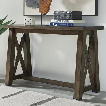Drew and Jonathan Home Denman Sofa Table in Dark Brown, , large