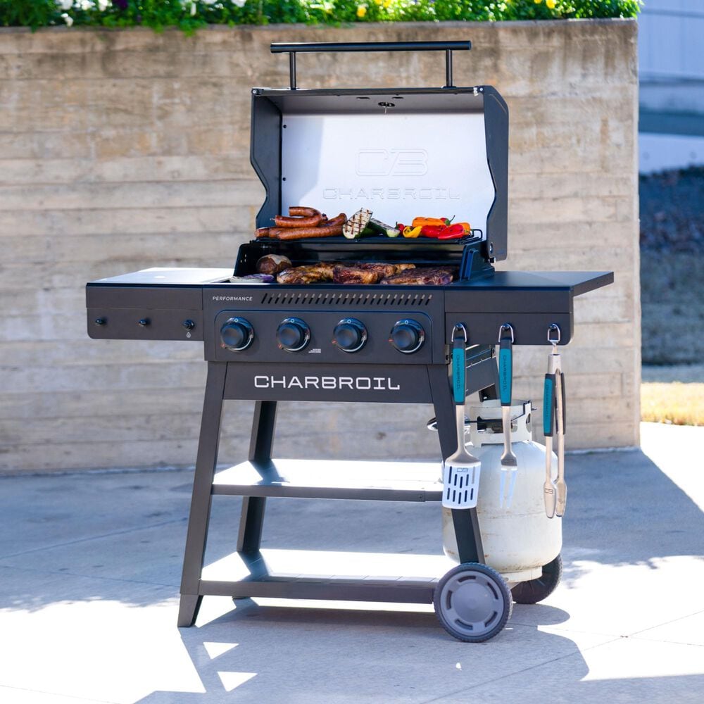 Char-Broil Performance Series FlavorMax 4 Burner Cart Gas Grill in Blackout, , large