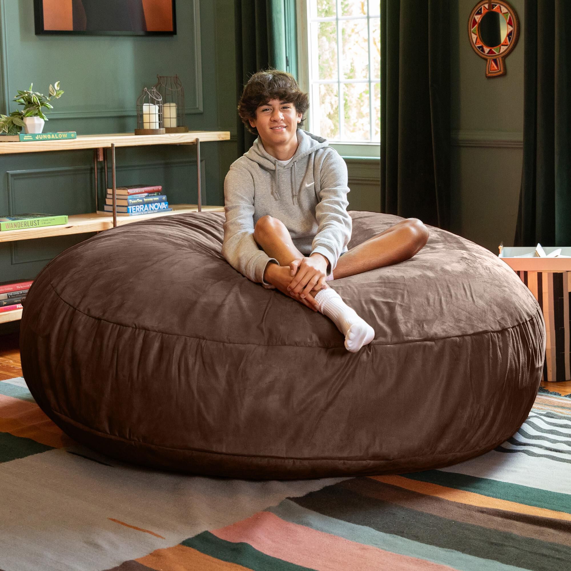 Jaxx 6' Cocoon Large Bean Bag Chair in Chocolate