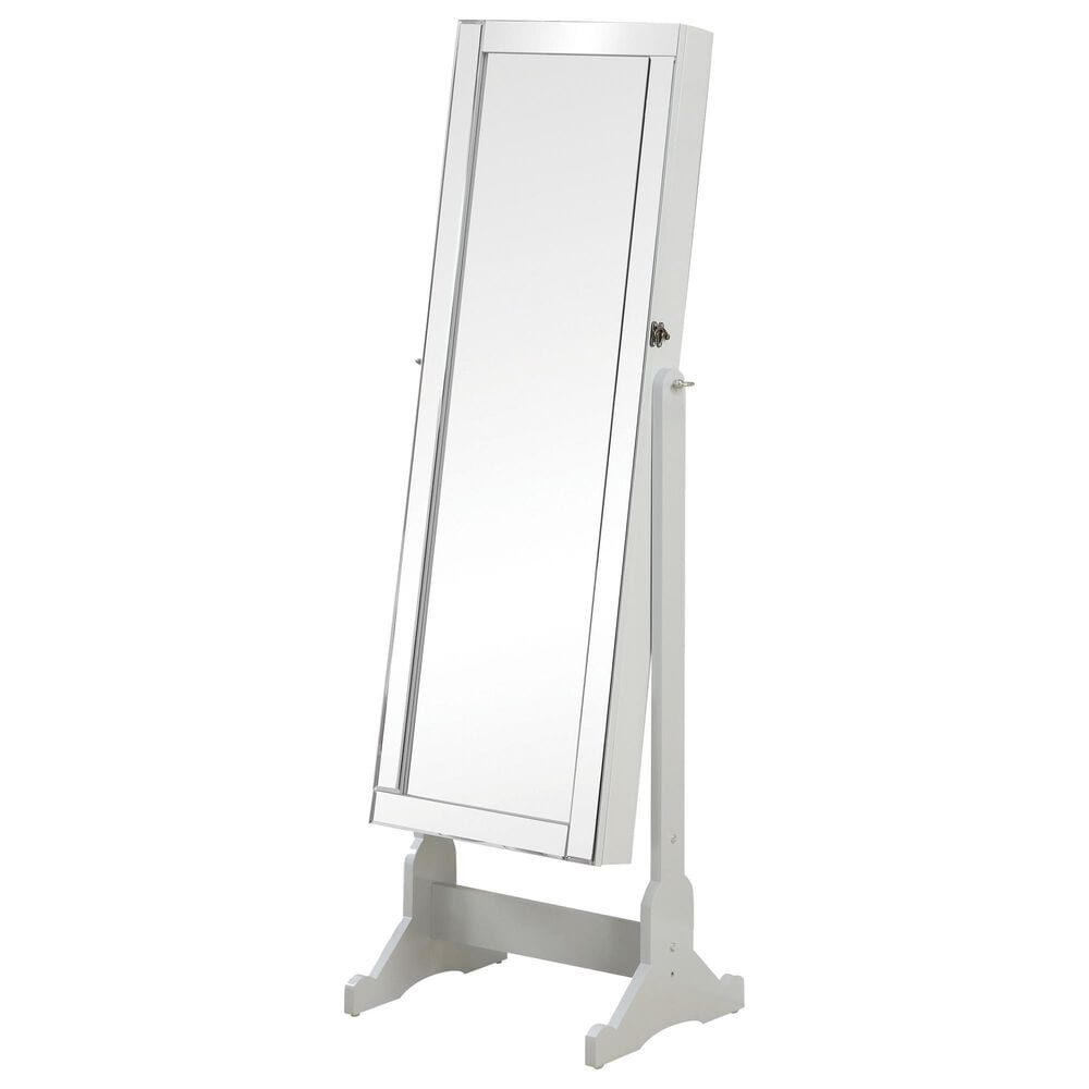 Pacific Landing Storage Jewelry Cheval Mirror in Dove Grey, , large