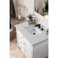 James Martin Vanities Brittany 36" Single Bathroom Vanity in Bright White with 3 cm Carrara White Marble Top and Rectangle Sink, , large