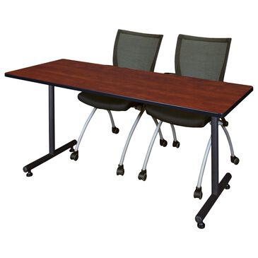 Regency Global Sourcing Kobe 3-Piece Training Table Set in Cherry/Black, , large