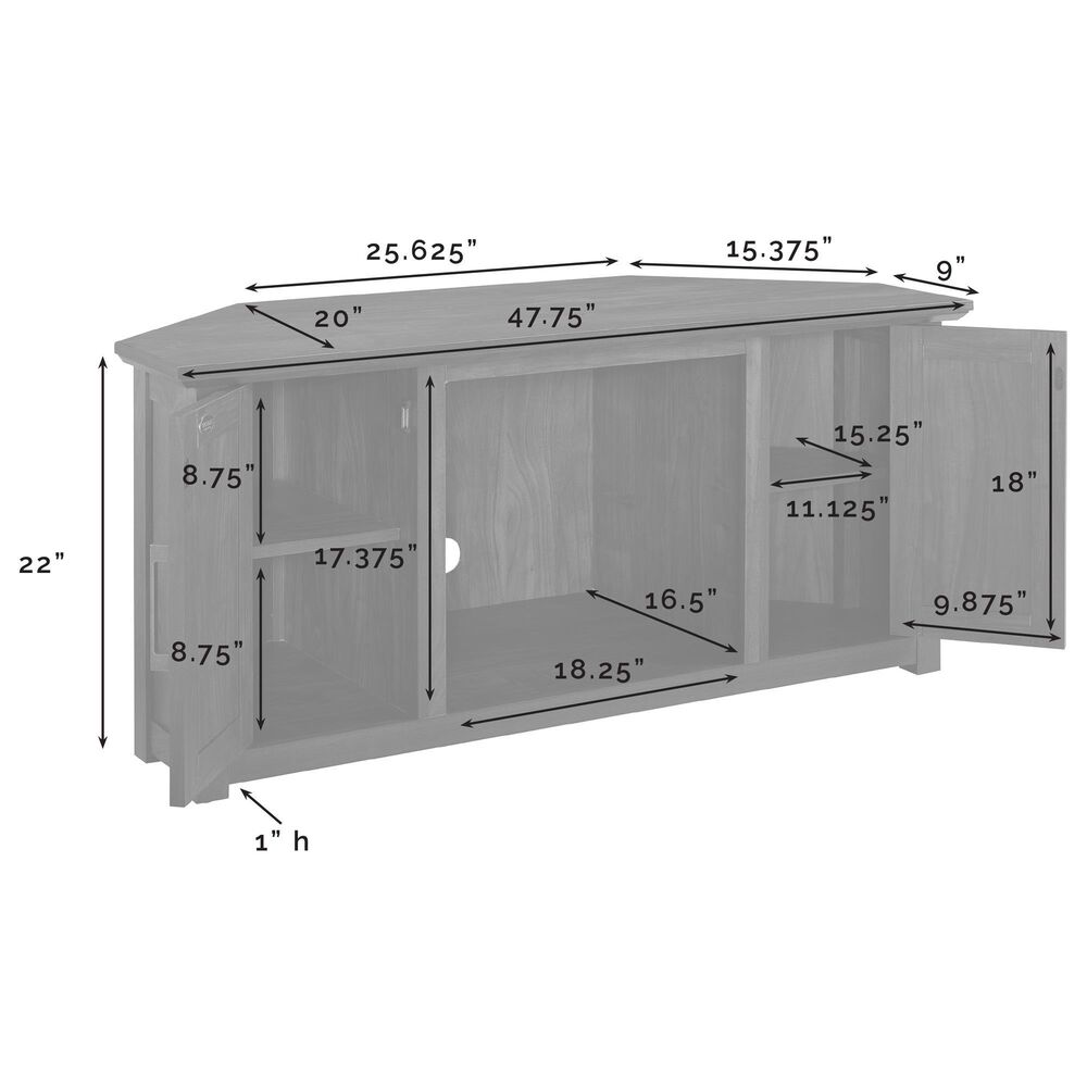 Crosley Furniture Camden 48&quot; Corner TV Stand with Fireplace in Frosted Oak, , large