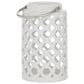 Maple and Jade 11" Circles Decorative Indoor/Outdoor Decorative Candle Lantern in Polished White and Silver, , large