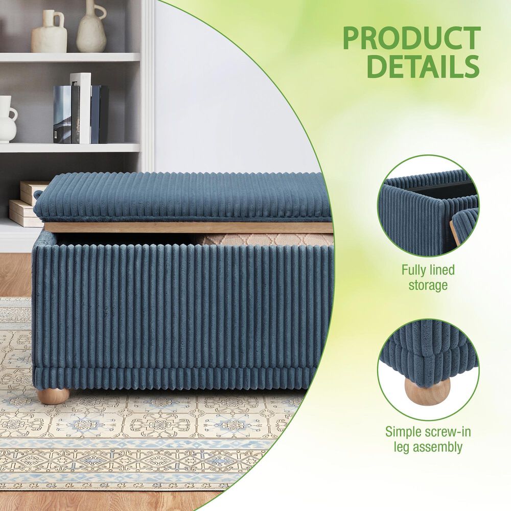 Valor Living Sahara Storage Bench in Blue, , large