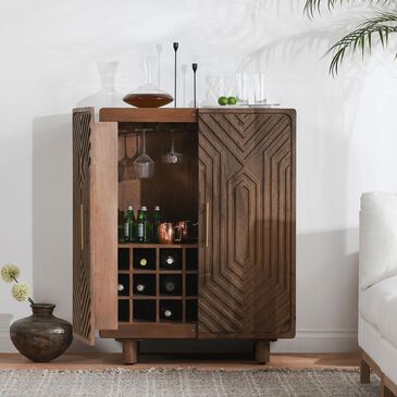 Classic Home Holmes Bar Cabinet in Artisan Brown, , large