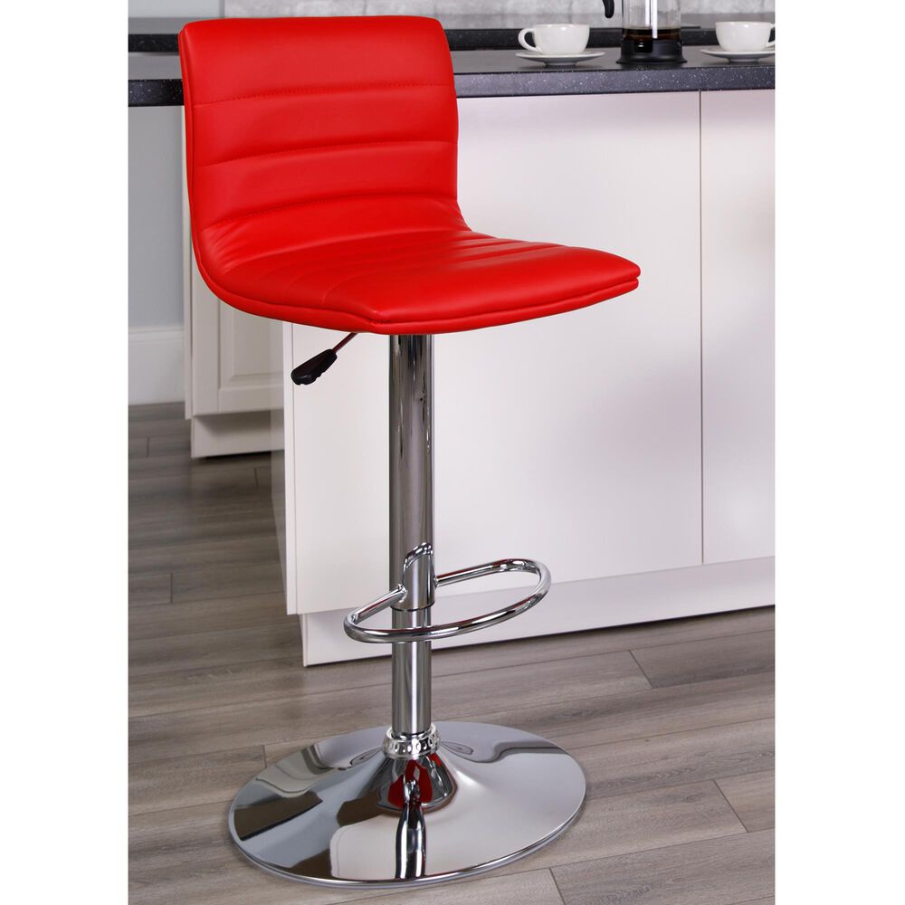 Flash Furniture Adjustable Barstool in Red, , large