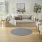 Nourison Courtyard Ivory and Blue 4" Round Indoor/Outdoor Area Rug, , large