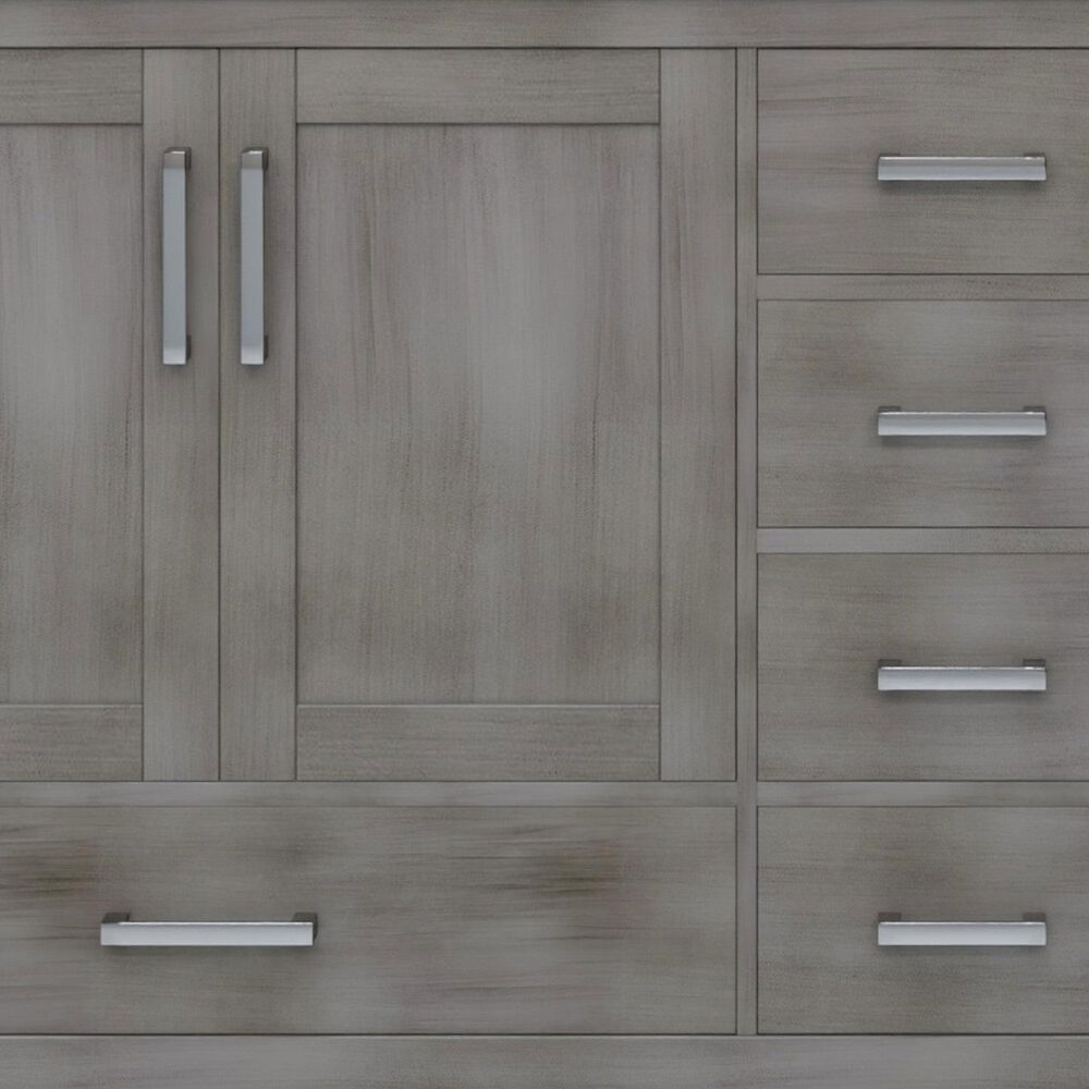 Lexora Home Jacques 84&quot; Double Bathroom Vanity in Distressed Grey with 2 cm White Quartz Top and Rectangular Sinks, , large
