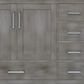 Lexora Home Jacques 84" Double Bathroom Vanity in Distressed Grey with 2 cm White Quartz Top and Rectangular Sinks, , large