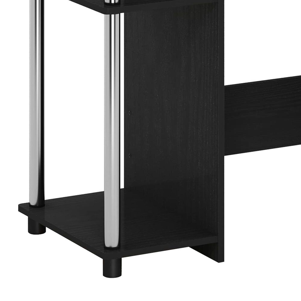 HOMLUX 38" Computer Desk with Dual Open Side Shelves in Americano and Stainless Steel, , large