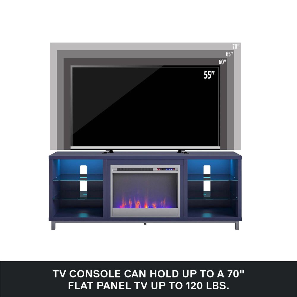 Ameriwood Home Lumina Deluxe Fireplace TV Stand in Navy, , large