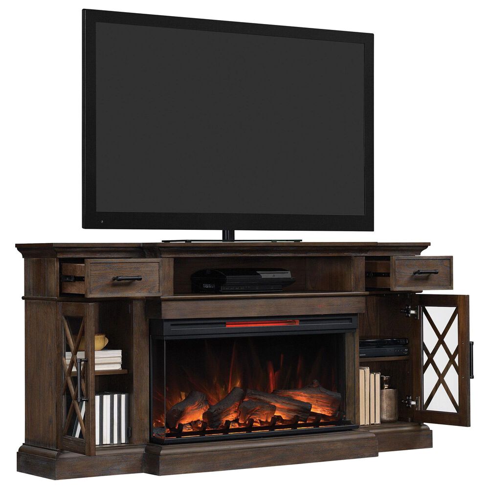 Fabio Flames Hamilton 70&quot; TV Stand with Fireplace in Prairie Brown, , large