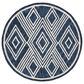 Safavieh Micro-Loop MLP156N 7" Round Navy and Ivory Area Rug, , large