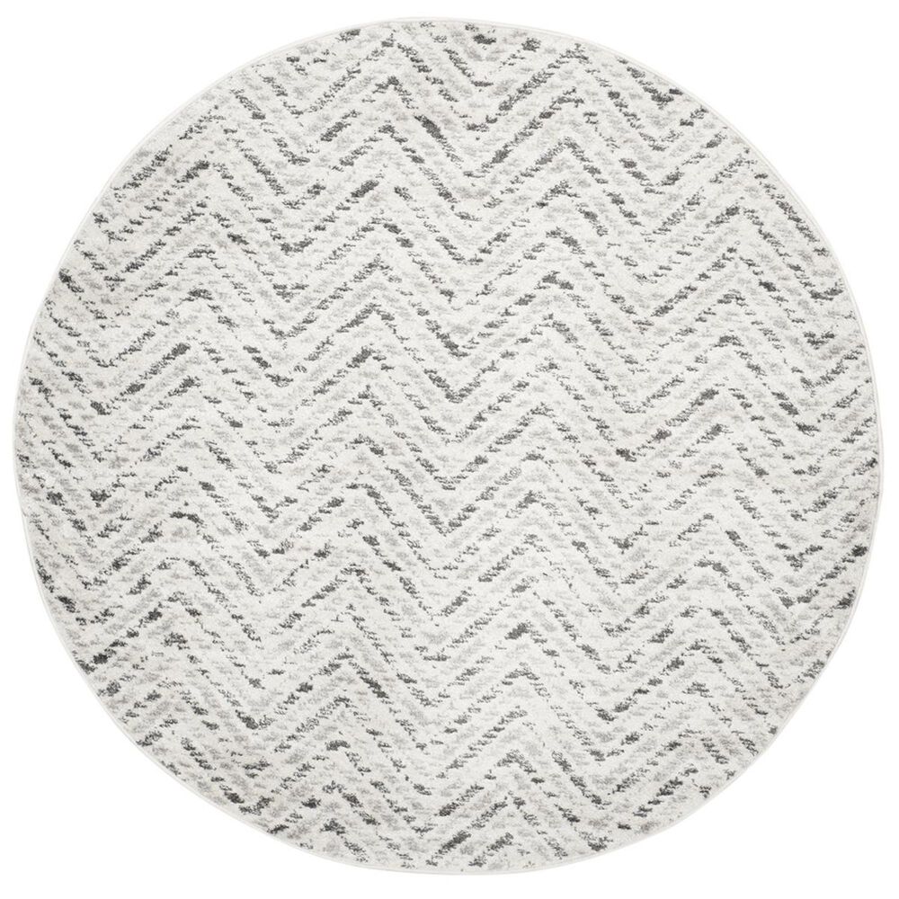 Safavieh Adirondack ADR104N-4R 4&#39; x 4&#39;  Ivory/Charcoal Round Rug, , large