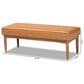 Baxton Studio Arvid Dining Bench with Tan Cushion in Walnut Brown, , large