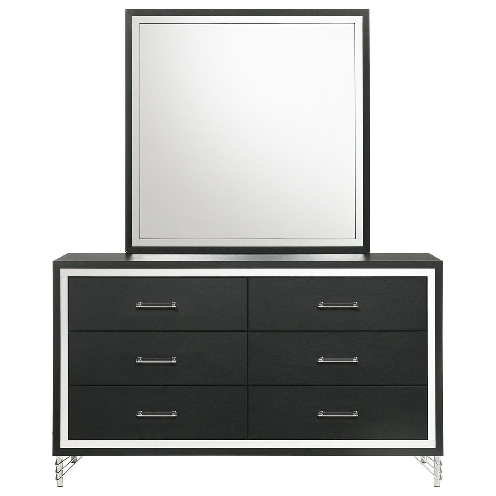 Coaster Tisdall and Lucia 4-Piece Eastern King Bedroom Set in Black and Chrome, , large
