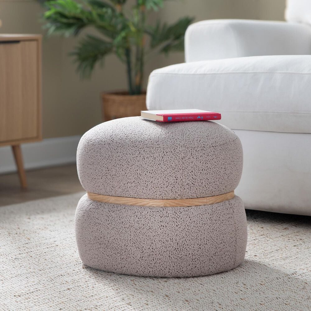 Lumisource Cinch Pouf Ottoman in Beige, , large