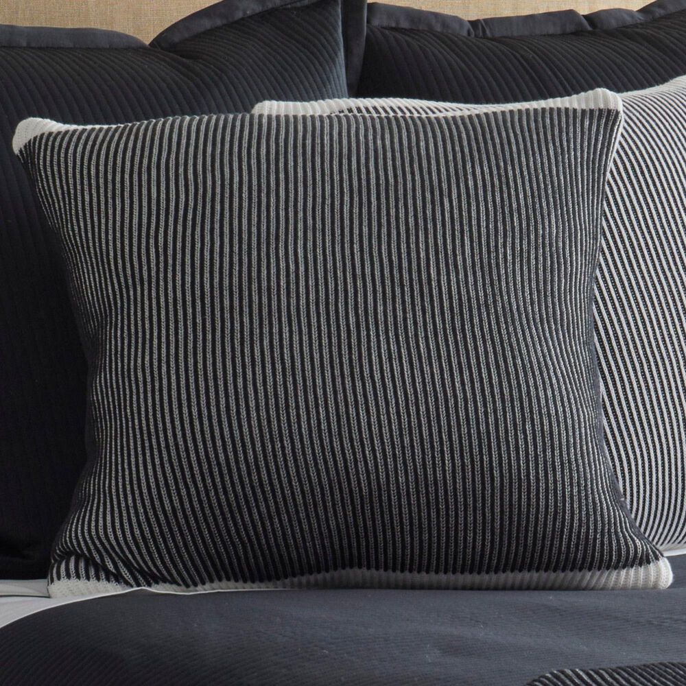 Ann Gish Rib 20" x 20" Throw Pillow in Black and White, , large