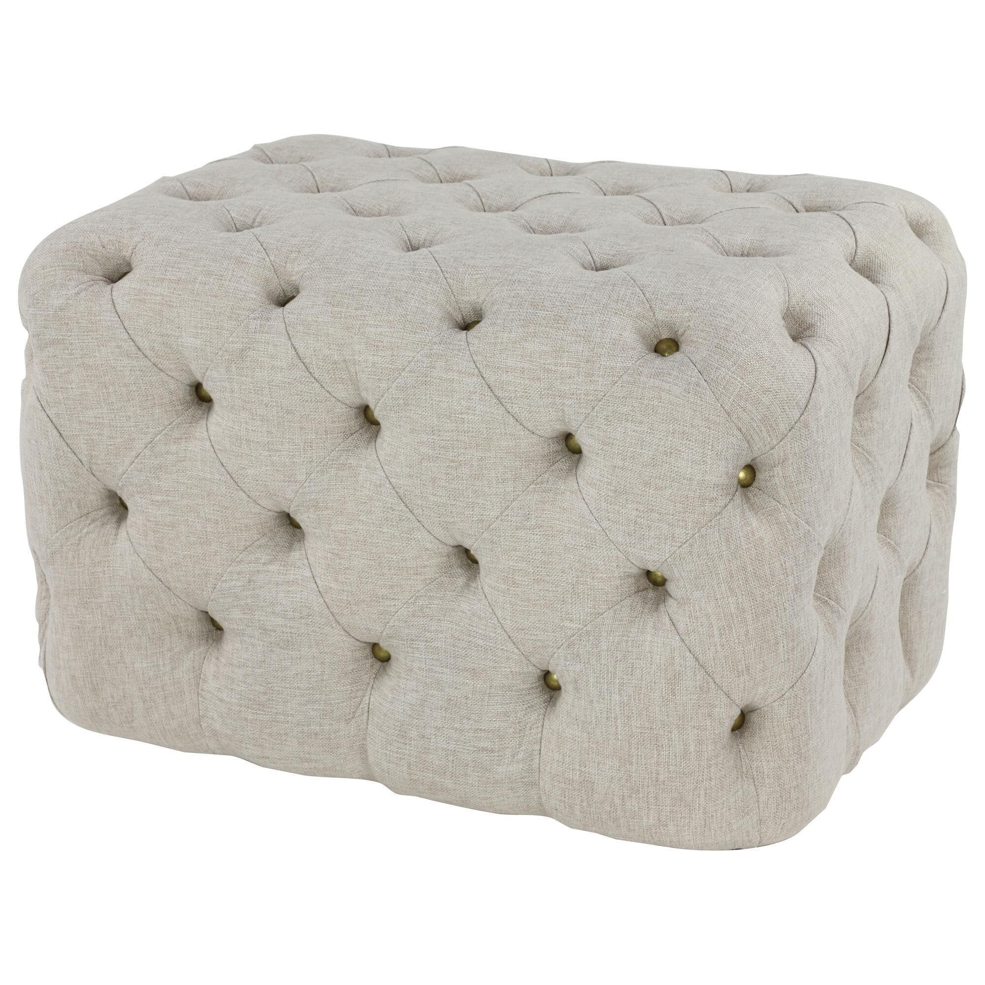 Maple and Jade Rectangular Ottoman in Beige NFM