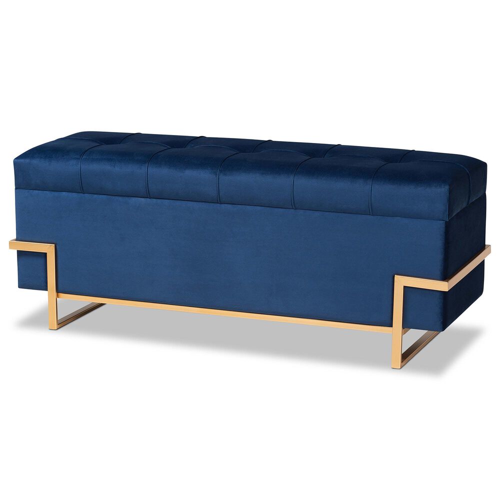 Baxton Studio Parker Storage Ottoman in Navy Blue, , large