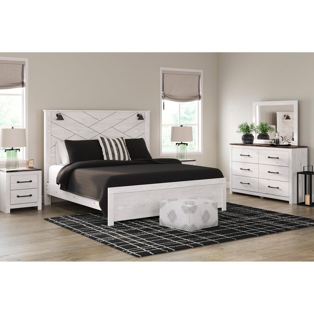 Ashley Gerridan King Panel Bed in White Gray, , large