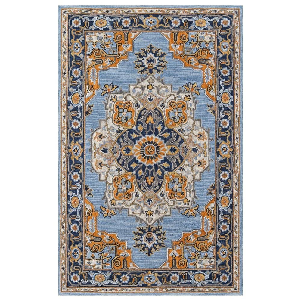 Momeni Ibiza IBI-01 5" x 8" Blue Area Rug, , large