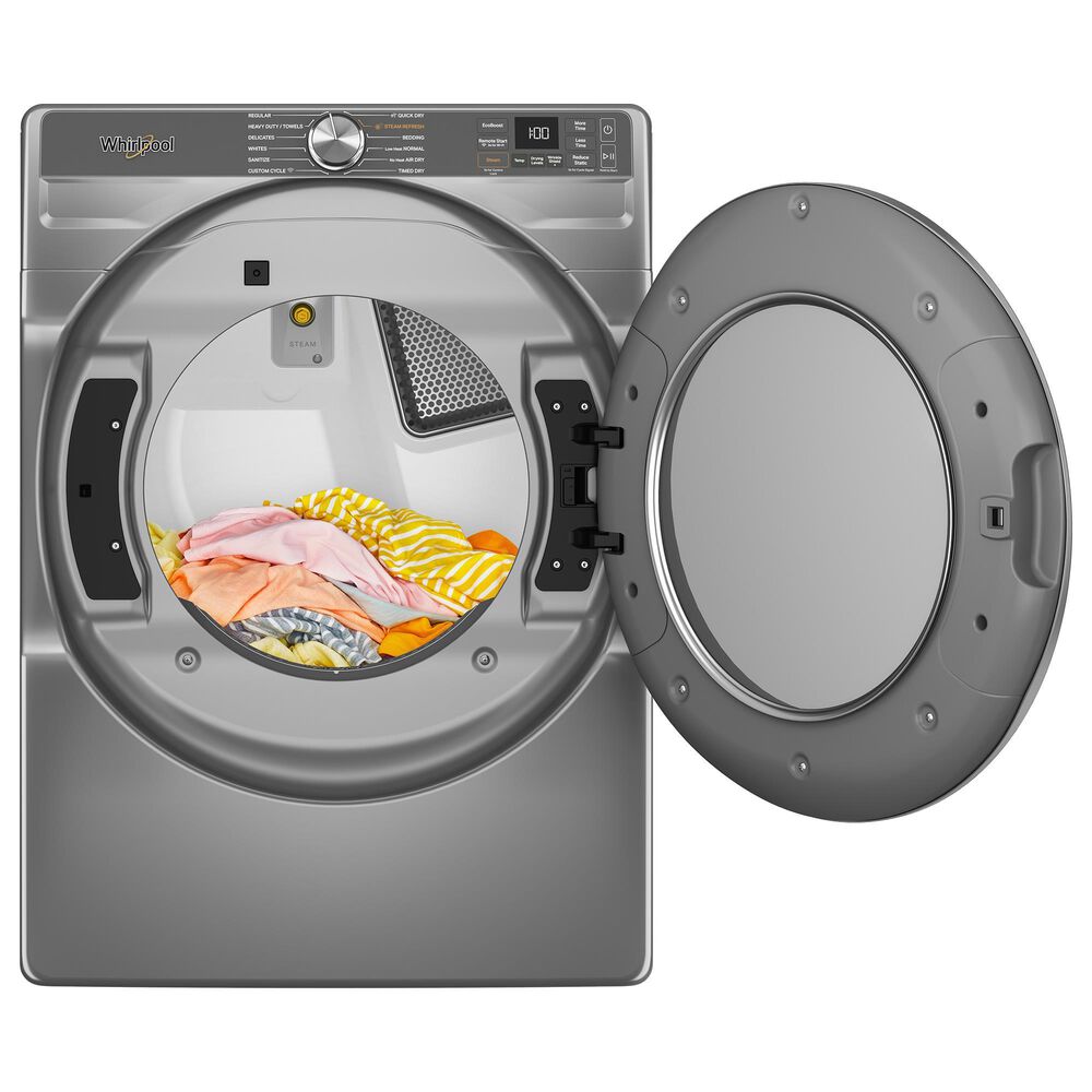 Whirlpool 7.4 Cu. Ft. Smart Front Load Gas Dryer with Steam Capabilities in Radiant Silver, , large