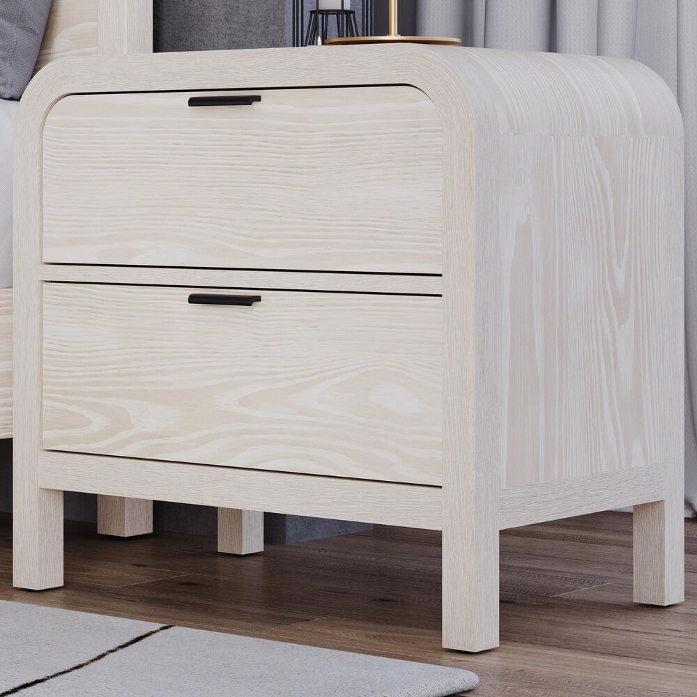 Urban Home Drake 2 Drawer Nightstand with USB Charging in Sugar, , large
