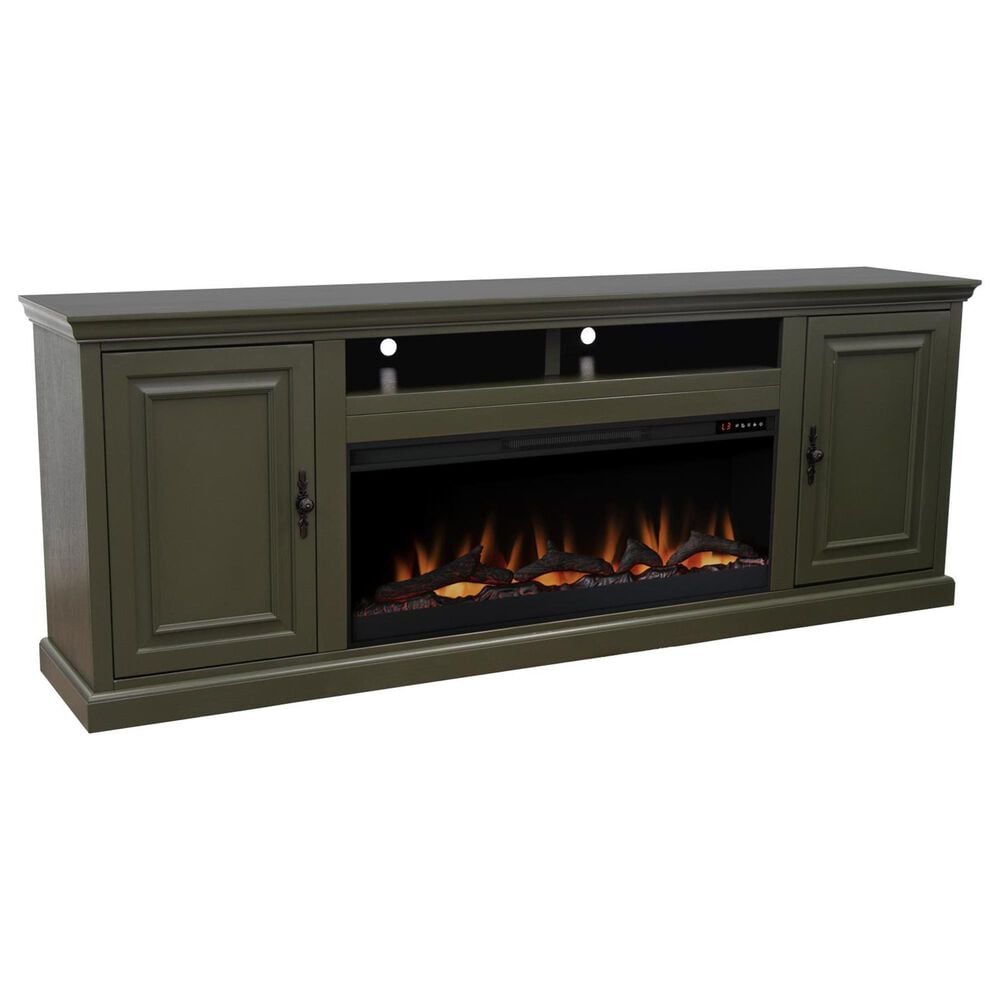 Legends Home Kensington 86" Fireplace Console with Fireplace Insert in Shadow Grove, , large