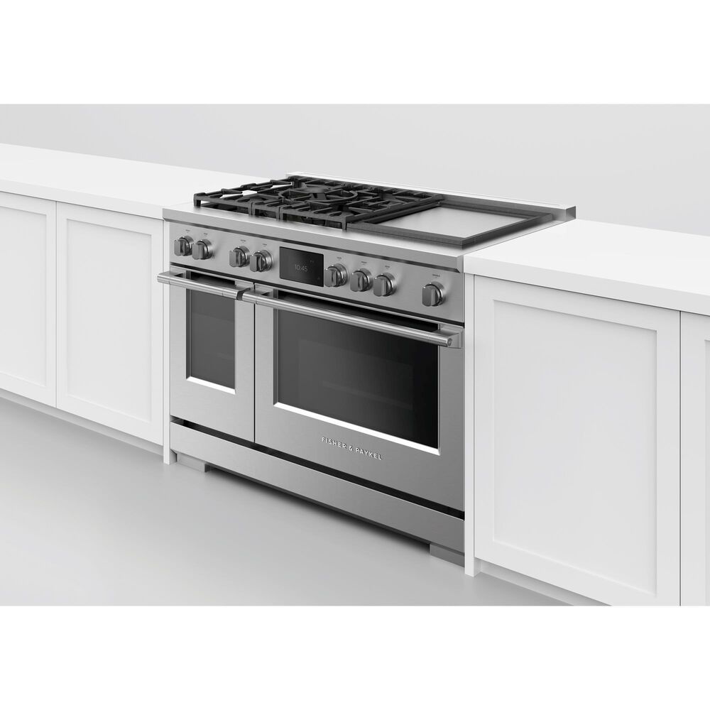 Fisher &amp; Paykel 48&quot; Professional Dual Fuel Range with 5 Burners and Natural Gas in Stainless Steel, , large