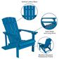 Flash Furniture Charlestown 3-Piece Adirondack Set in Blue, , large