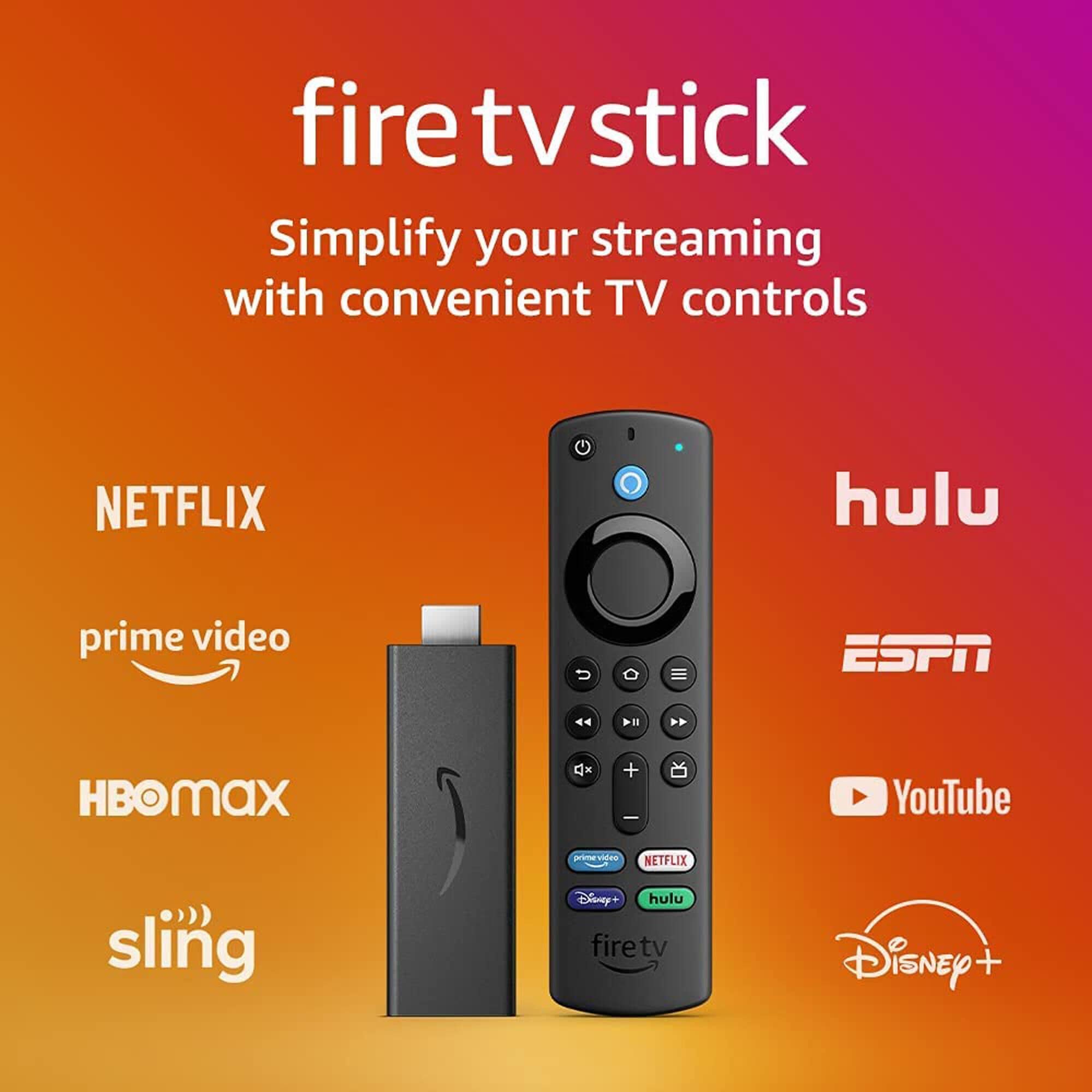 Amazon Fire TV Stick (3rd Gen) with Alexa Voice Remote (Includes