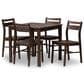 Baxton Studio Lovy 5-Piece Square Dining Set in Walnut, , large