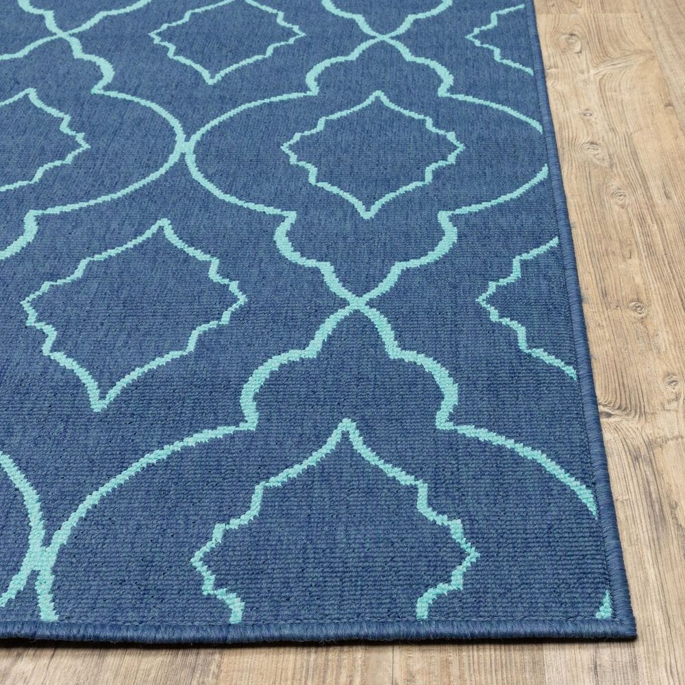Oriental Weavers Meridian 7541B 2&#39;3&quot; x 7&#39;6&quot; Navy Runner, , large