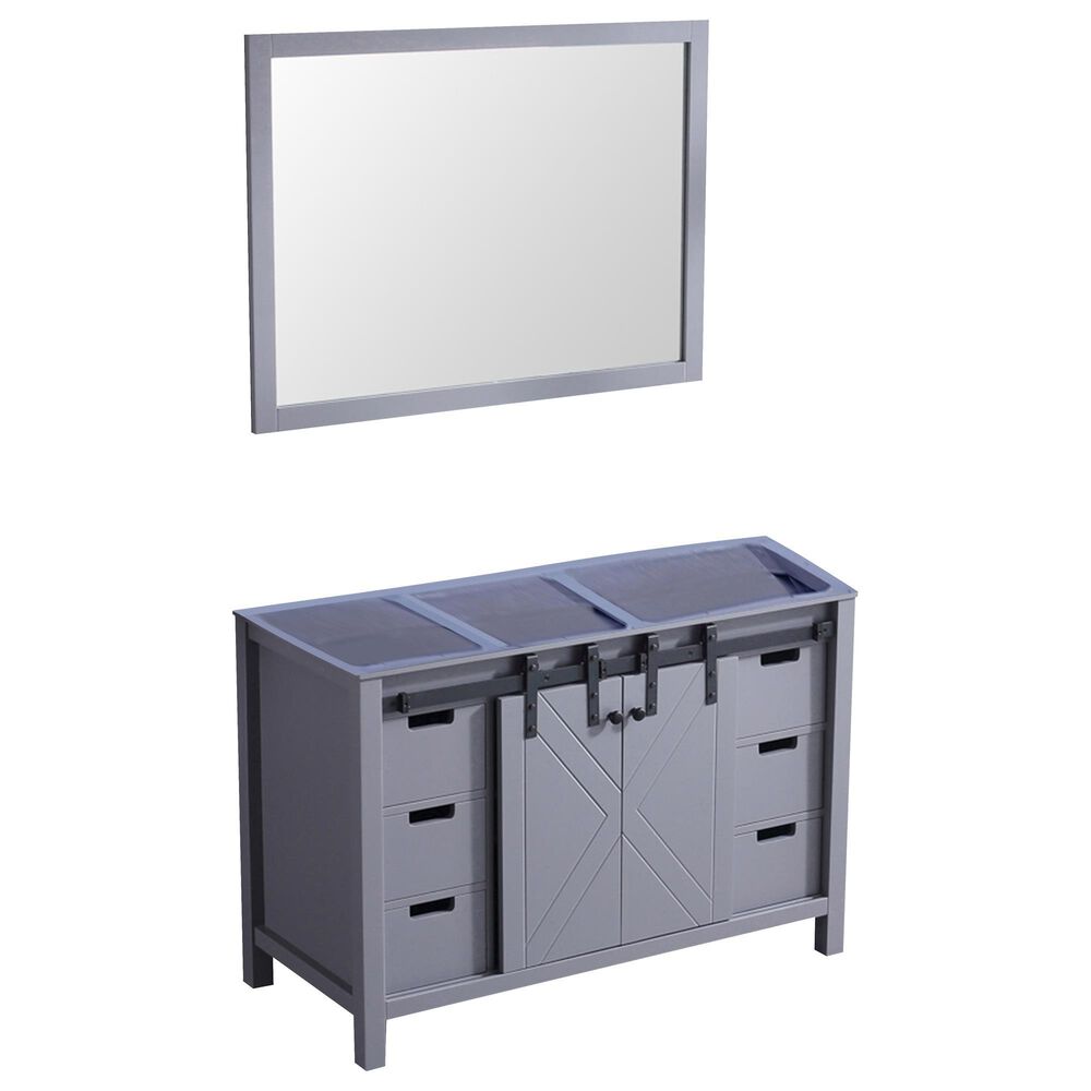 Lexora Home Marsyas 48" Single Bathroom Vanity and Mirror in Dark Grey, , large