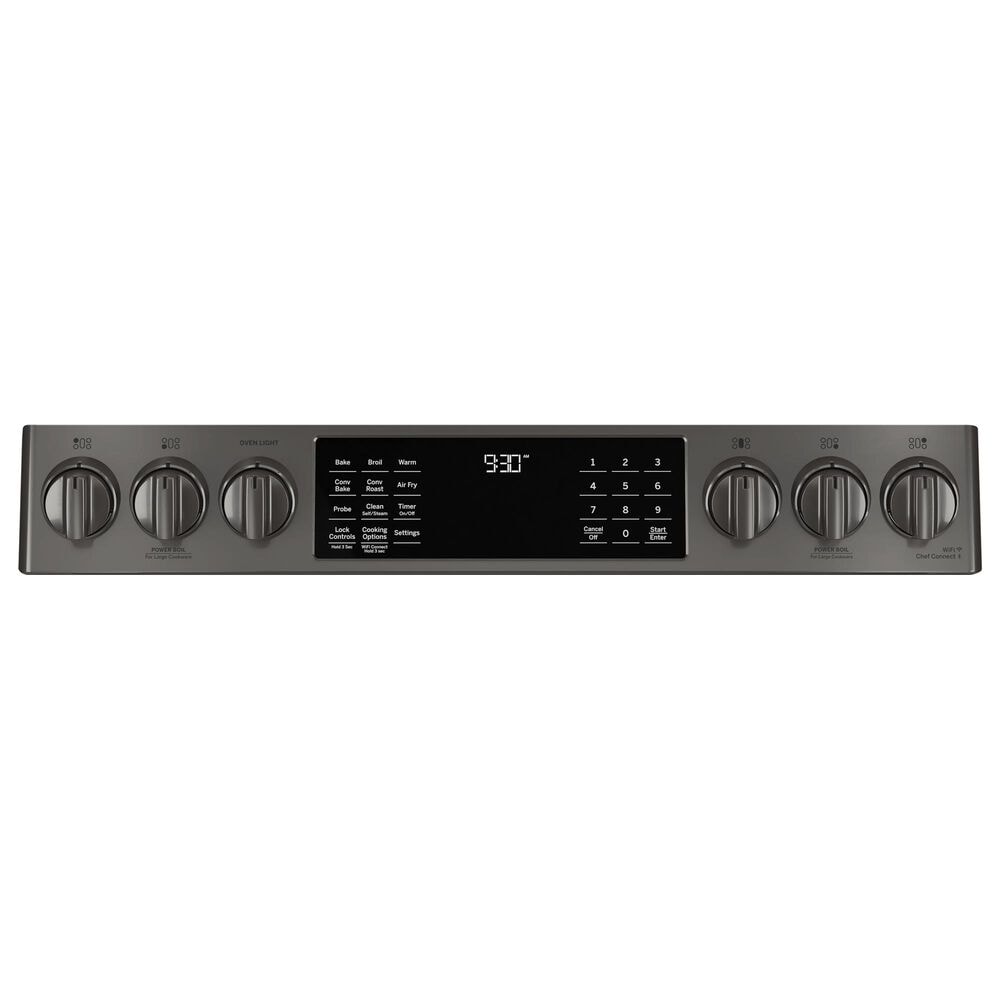 GE Profile 30&quot; Smart Slide-In Front Control Gas Range in Black Stainless Steel, , large