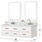 Lexora Home Castor 60" Double Bathroom Vanity in Blue with 2 cm White Quartz Top and Rectangular Sinks, , large