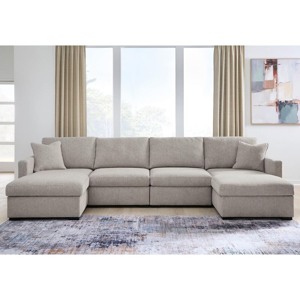 Ashley ModMax Luxe 4-Piece Symmetrical Sectional with Double Chaise in Flint, , large