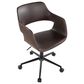 Lumisource Margarite Task Chair with Espresso Faux Leather Cushion in Black, , large