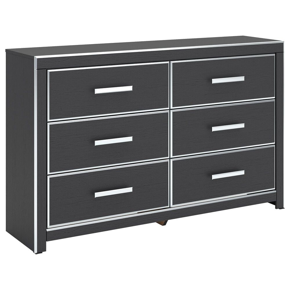 Ashley Zuraleus 6-Drawer Dresser and Mirror in Matte Black and Chrome, , large