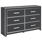 Ashley Zuraleus 6-Drawer Dresser and Mirror in Matte Black and Chrome, , large