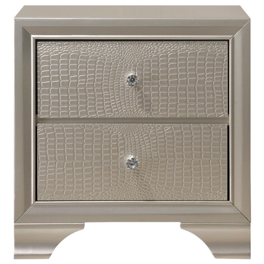 Crown Mark Lyssa 5-Piece Queen Panel Bedroom Set with Two Nightstands in Champagne, , large