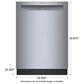 Bosch 100 Series 24"" Built-In Recessed Handle Dishwasher with Digital Control in Stainless Steel, , large