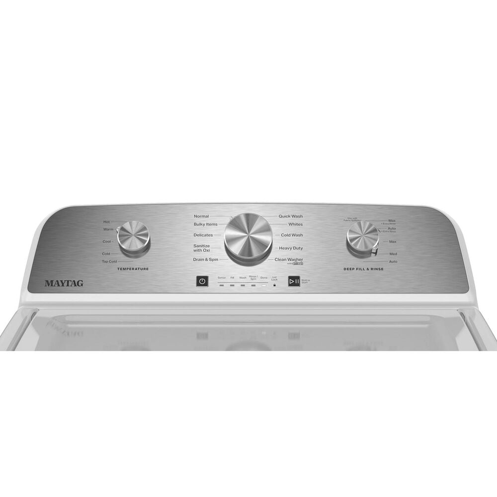 Maytag 4.2 Cu. Ft. Top Load Agitator Washer and 7.0 Cu. Ft. Electric Wrinkle Prevent Dryer Laundry Pair in White, , large