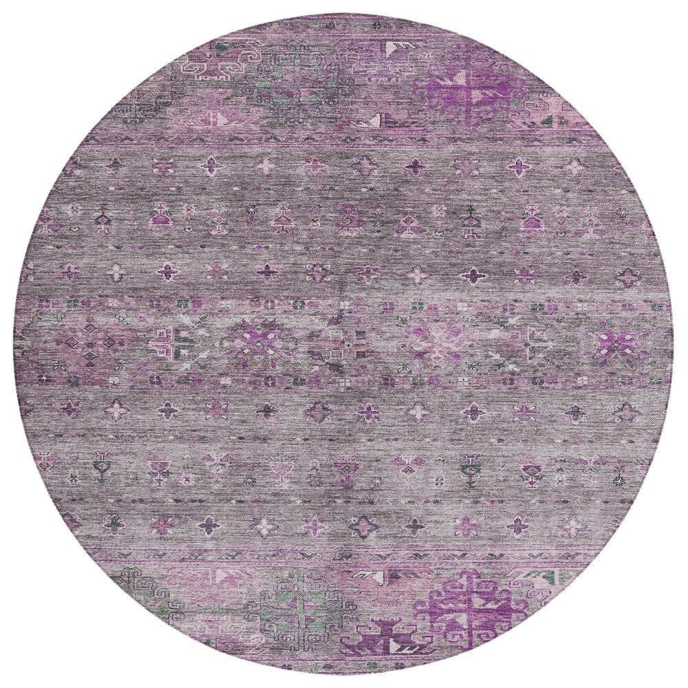 Dalyn Rug Company Karaj KJ5 8" Round Purple Indoor/Outdoor Area Rug, , large