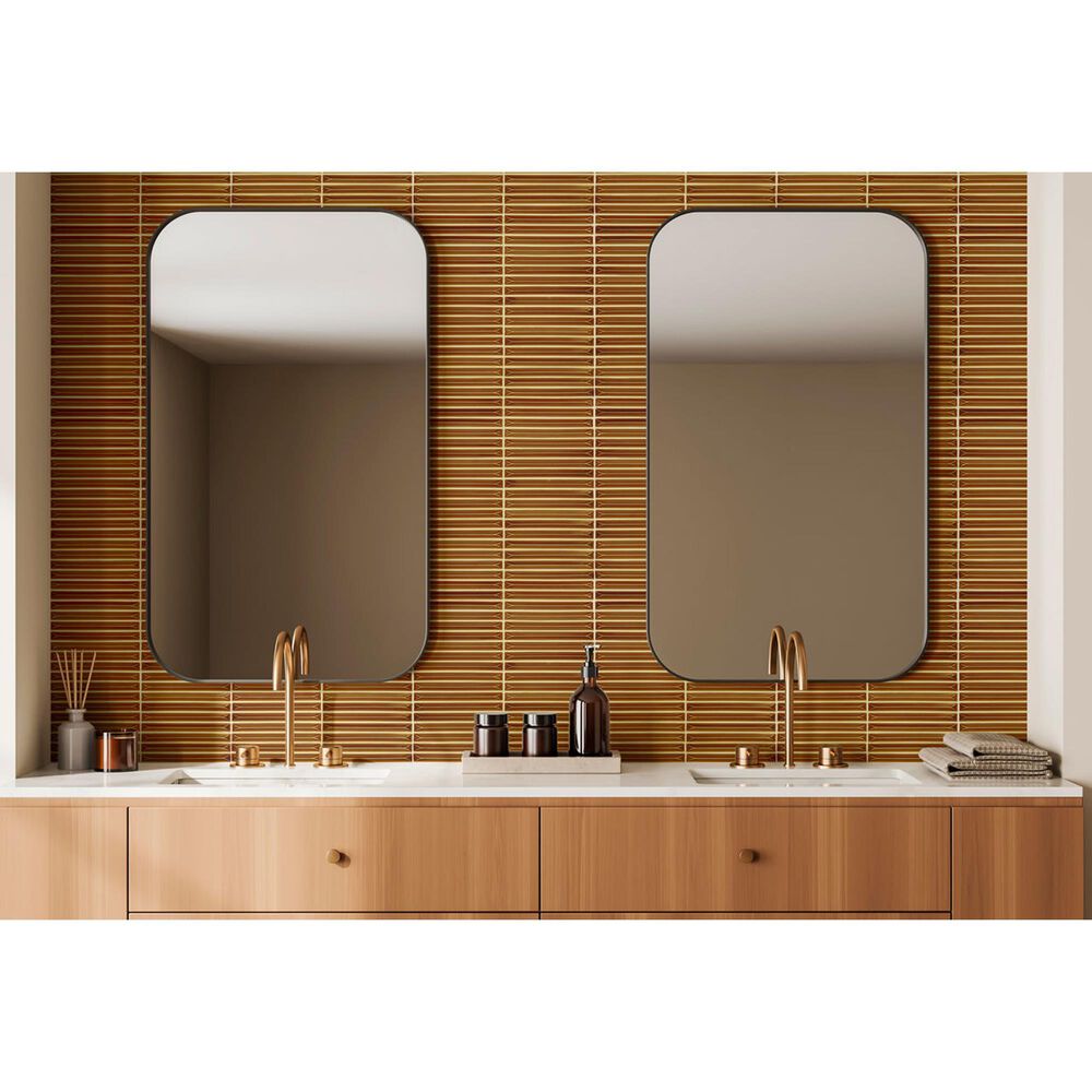 Dal-Tile Artefino Vintage Amber 2" Floret on 12" x 12" Porcelain Mosaic Sheet, , large