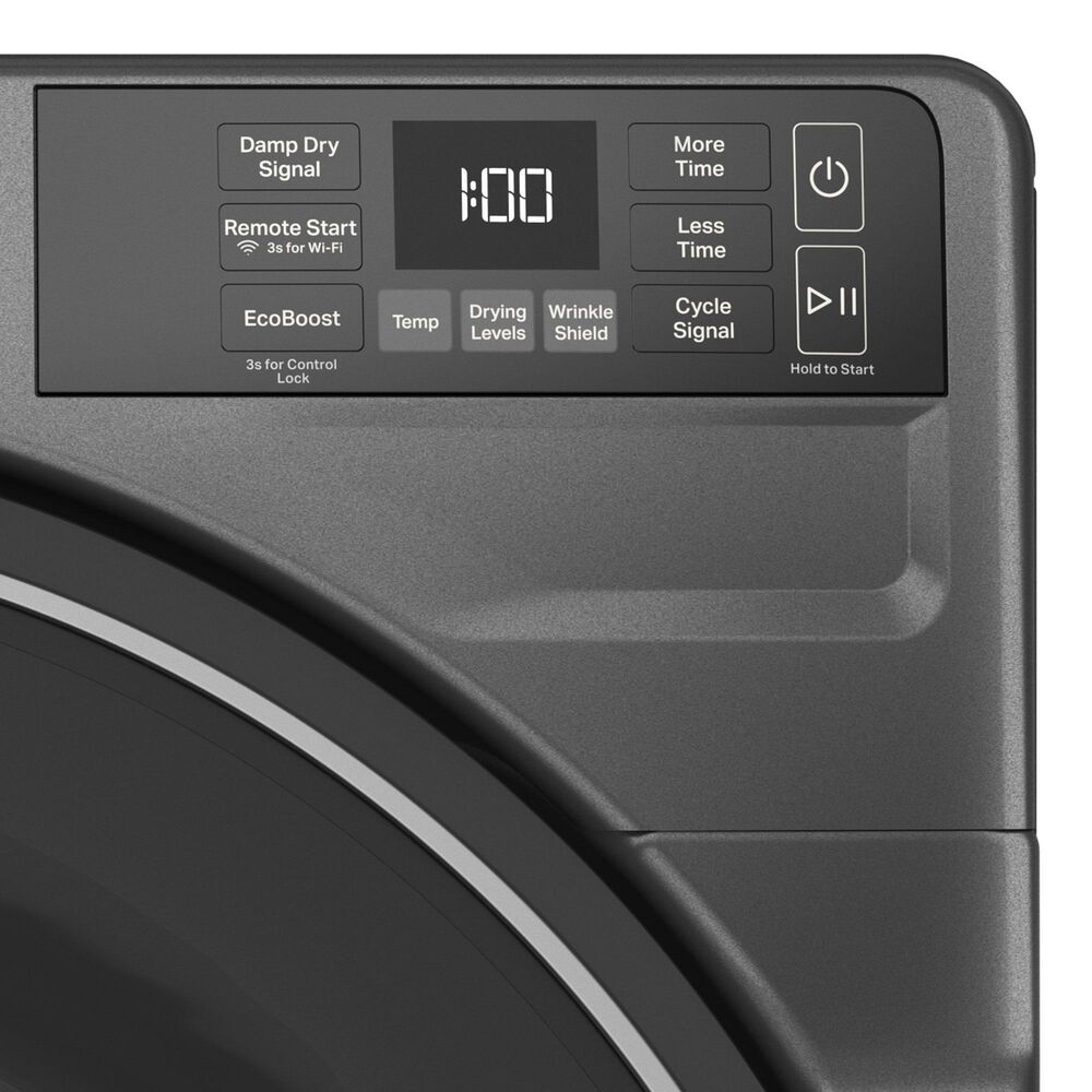 Whirlpool 4.5 Cu. Ft. Smart Front Load Washer and 7.4 Cu. Ft. Smart Gas Dryer Laundry Pair in Volcano Black, , large