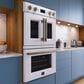 Forno Asti 30" Double Electric Wall Oven with Upper French Door in White, , large